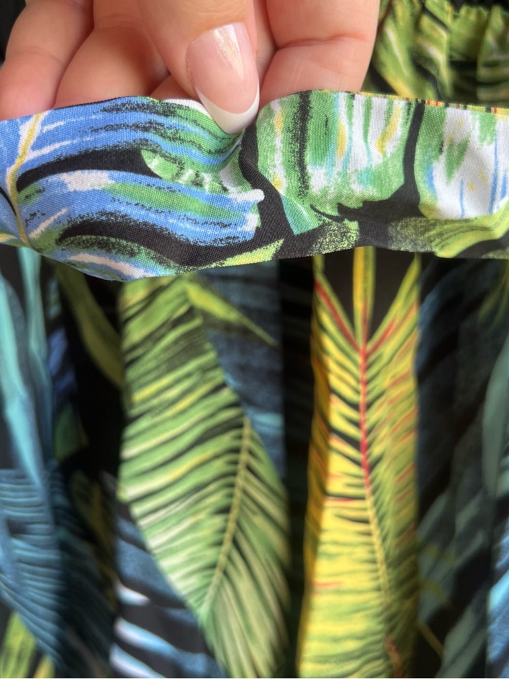 SHEIN Black & Tropical Leaf Print Midi Dress - Picture 6 of 12